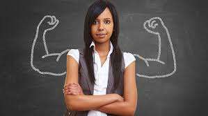 girl and muscular arms